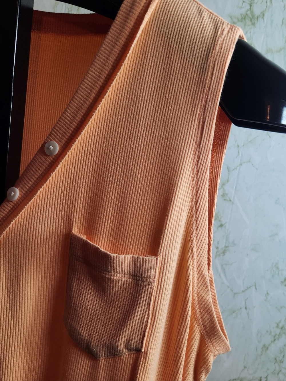Light Orange Ribbed Tank - Picture 4 of 9